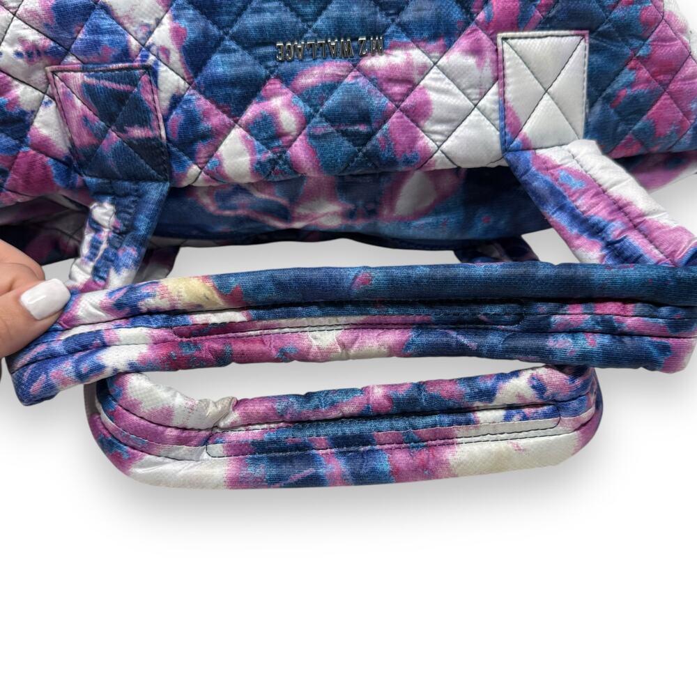 MZ Wallace Medium Metro Quilted Festival Print Blue Purple White Tote Bag - Picture 7 of 14
